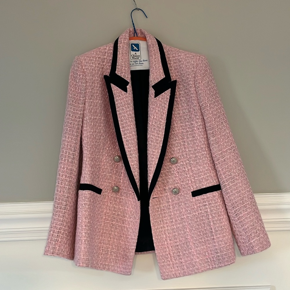 Pink and black Zara blazer (medium)
